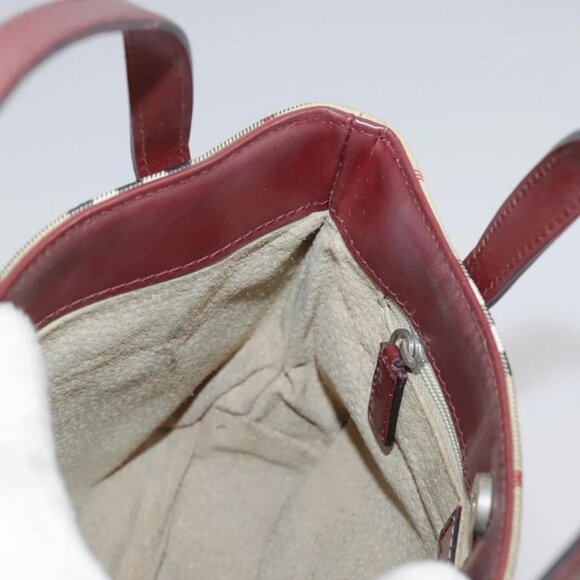 BURBERRY Nova Check Hand Bag PVC Leather Beige Auth 105625 - Picture 12 of 16